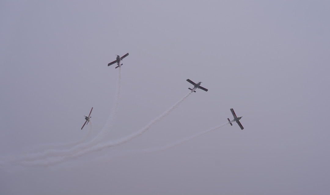 优德88四机航行编队惊艳尧城（太原）国际通用航空航行大会