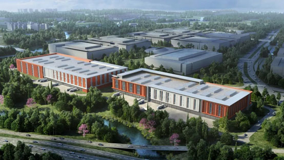 “优德88绿”牵手“华为中国红”！优德88智能高机装备集群助力华为团泊洼项目