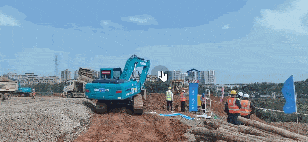 冲锋一线显继承！优德88智能挖掘机助力长沙方舱医院建设